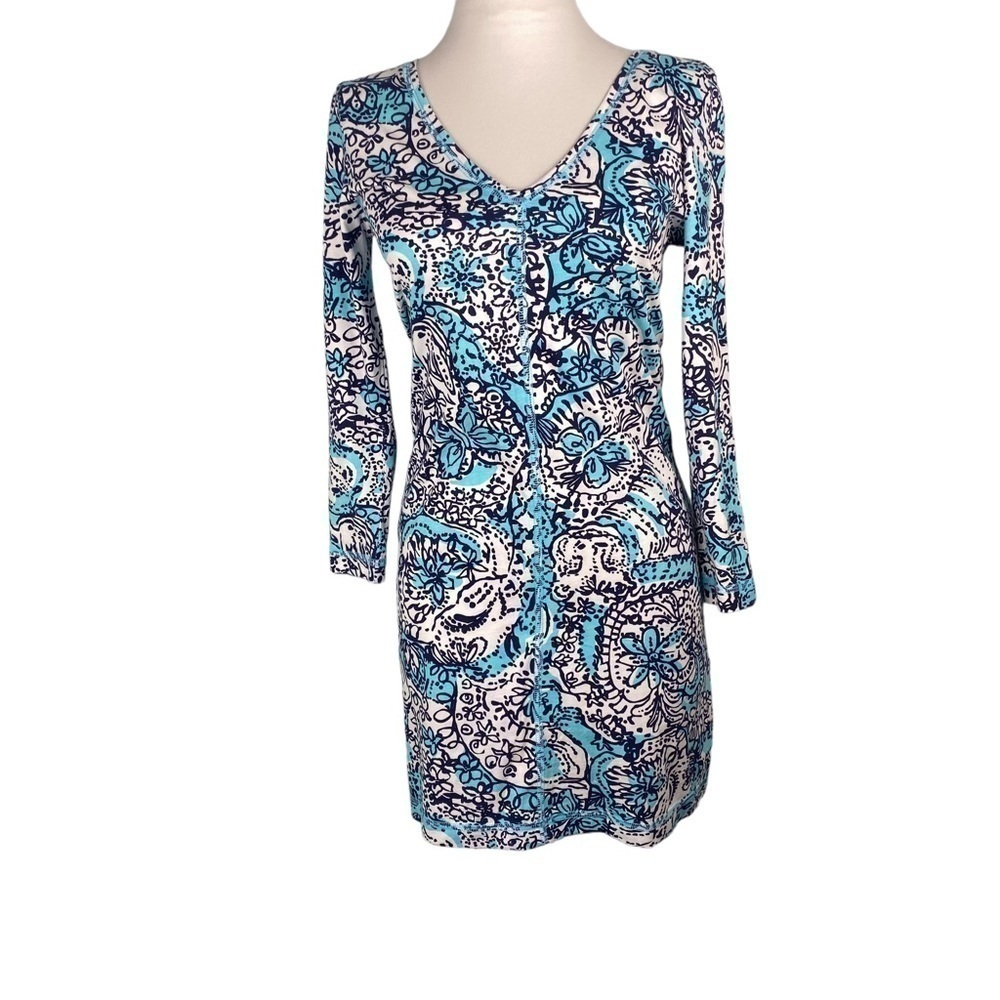 LILLY Pulitzer Juliet V Neck T Shirt Dress XS - Picture 2 of 7